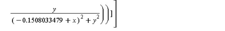 (Typesetting:-mprintslash)([E(x, y) = Vector[row]([3094.232900*((.1700890623+x)/((.1700890623+x)^2+y^2)-(-.1508033479+x)/((-.1508033479+x)^2+y^2))/Pi, 3094.232900*(y/((.1700890623+x)^2+y^2)-y/((-.1508...