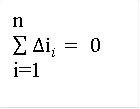 n
∑▒〖Δi_i 〗= 0  
i=1

