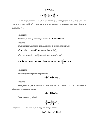Отчет по практике: Диференціальні рівняння вищих порядків