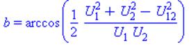 b = arccos(1/2*(U[1]^2+U[2]^2-U[12]^2)/(U[1]*U[2]))