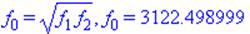 f[0] = sqrt(f[1]*f[2]), f[0] = 3122.498999