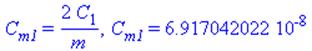 C[m1] = 2*C[1]/m, C[m1] = 0.6917042022e-7