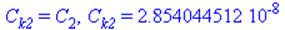 C[k2] = C[2], C[k2] = 0.2854044512e-7