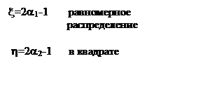 Подпись: x=2a1-1        равномерное
                     распределение 

 h=2a2-1       в квадрате       

