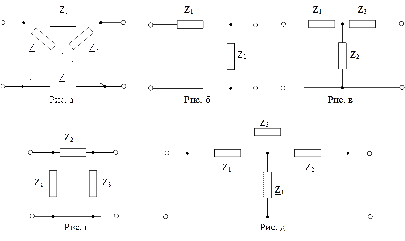 Эквивалентные схемы четырехполюсников