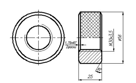 Калибр кольцо резьбовое чертеж